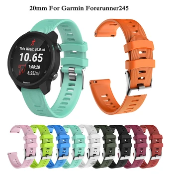 

Soft Silicone Sports Band for Garmin Forerunner 245 245M 645 Bands Rubber Watchband Strap for Vivoactive3 /Vivomove HR Bracelet