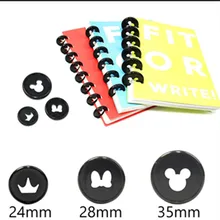 

100PCS24MM28MM35MM Carter Animation Pattern Plastic Binding Ring Binding Button Mushroom Hole Notebook Binding Supplies