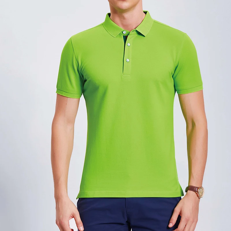 Новая дизайнерская брендовая рубашка поло с фирменной торговой маркой для мужчин и женщин, на заказ, полиэстер, хлопок, вышивка, поло, школьная форма - Цвет: Зеленый