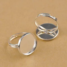 100 шт 16 мм серебристого оттенка пустое кольцо циферблата кольцо база DIY ювелирных изделий