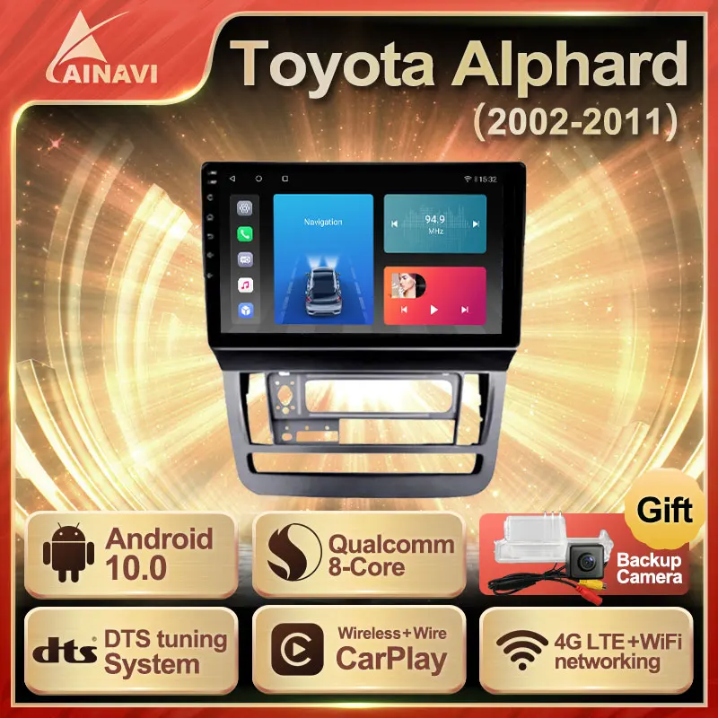 Автомобильный радиоприемник Android 10 0 QLED для Toyota Alphard 1 H10 2002-2011 автомобильный стерео