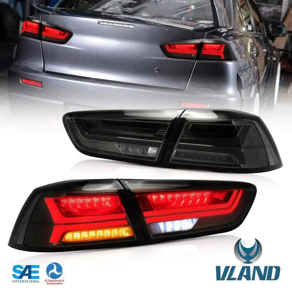 

VLAND factory for Car light for Lancer LED Taillight with sequential turn signal 2008 2010 2012 2015 Lancer EX Tail lamp smoke