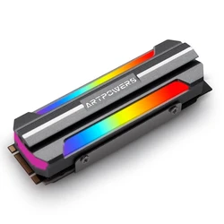 Radiateur à Dissipation thermique, couleur M.2 SSD, feuille en alliage d'aluminium, ARGB M.2 2280 NVME, disque dur à semi conducteurs, 1600W 