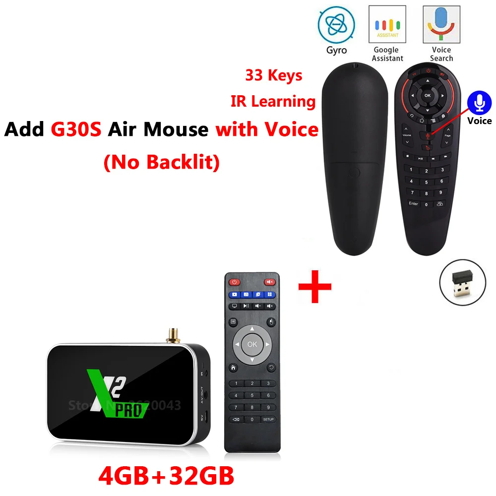 X2 PRO add G30S X2 PRO 4 Гб DDR4 ram 32 Гб rom Smart Android 9,0 ТВ коробка Amlogic S905X2 2,4G/5G Wi-Fi 1000M LAN Bluetooth 4K HD X2 cube медиаплеер - Цвет: X2 PRO add G30S