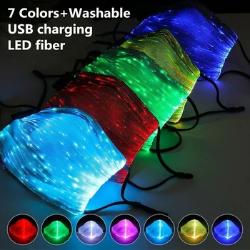 

LED Luminous face mask Unisex Washable Mouth Mask Party Dance USB Charging facemask PM2.5 Protection Filter Masque Mascarillas
