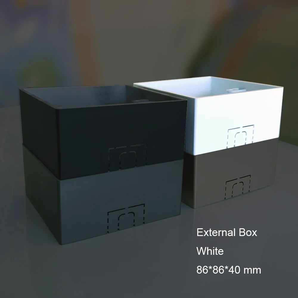 86*86*40mm Premium Gut Verpackt Schalter Box, EU Buchse Wand Externe Mount Box Weiß | Backen Schwarz, Grau und Goldene – Detail 1