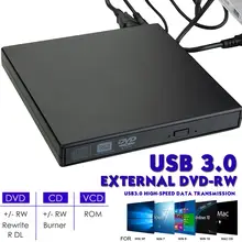 Movimentação externa magro do leitor do queimador da movimentação do escritor do cd de dvd rw de usb 3.0 unidades óticas para o computador portátil