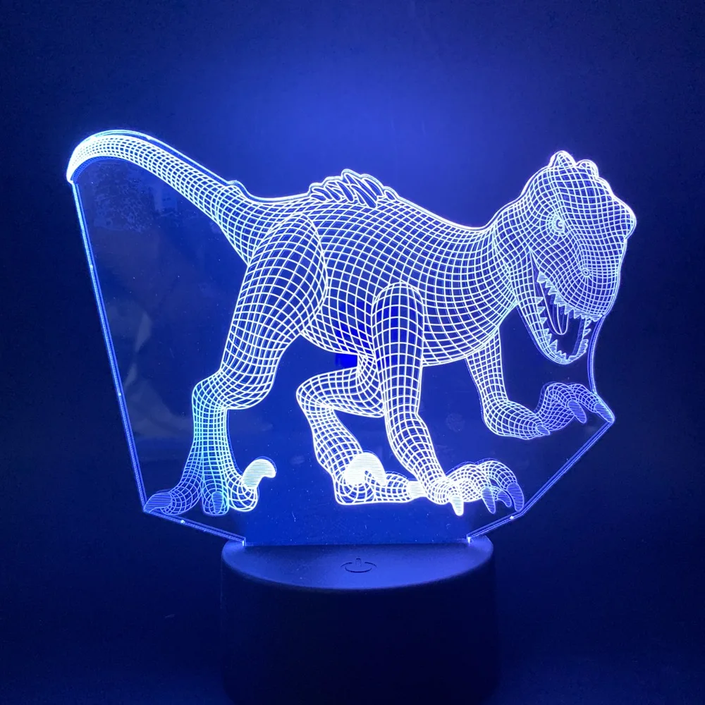 Led Night Light Lamp Jurassic World Room Color Changing with Remote Tyrannosaurus Artistic Best Present for Kids3D Lamp