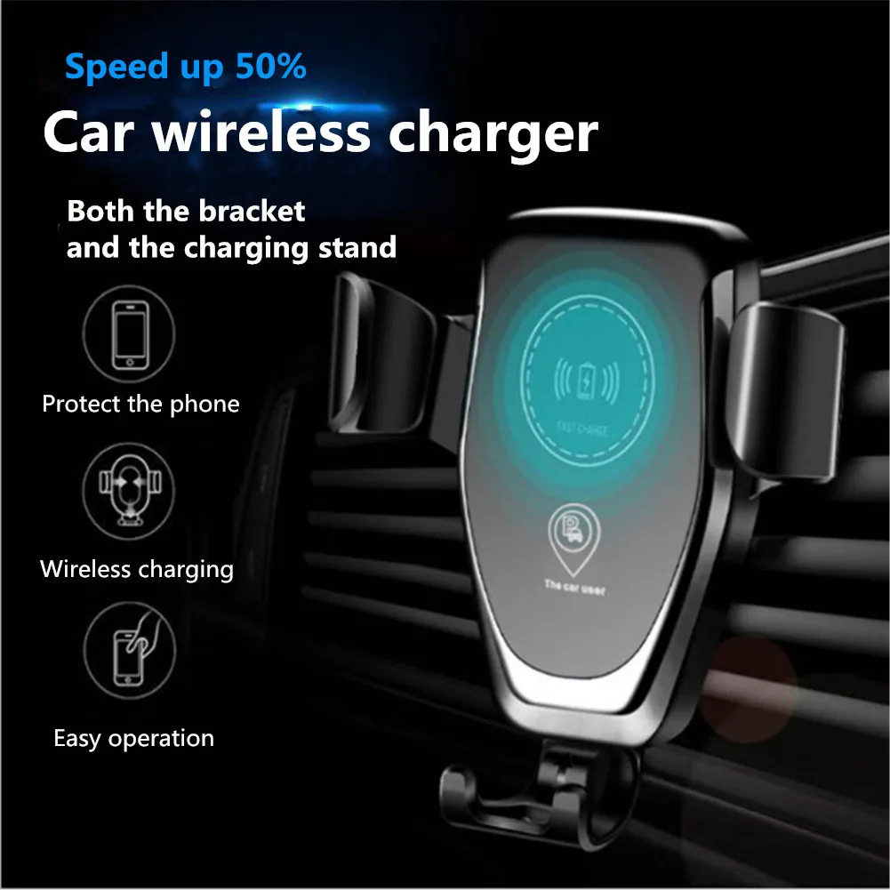

Car Wireless Charging Phone Holder Air Conditioning Air Outlet Bracket One Button Car Search Fast Charger Wireless Charging