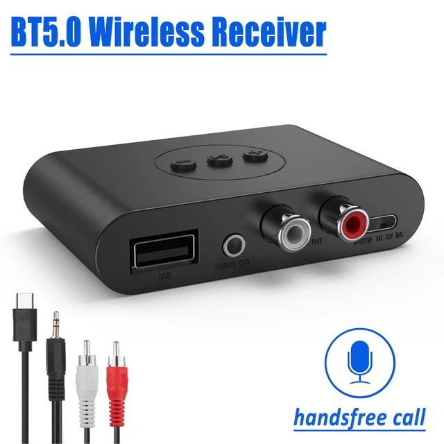 Récepteur Bluetooth 5.0 - Adaptateur de récepteur audio Bluetooth pour  système audio de streaming de musique, adaptateur audio sans fil Rca Aux  3,5 mm pour smartphones Pc Ca