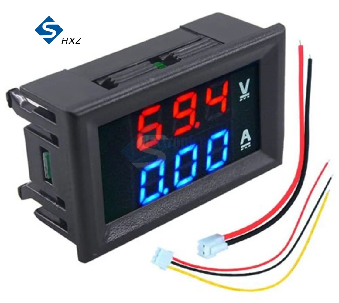 DC 0-100V 10A Digital Voltmeter Ammeter LED Amp Dual Digital Volt Meter Gauge LED Display Voltage Detector Current Meter Panel fowler caliper Measurement & Analysis Tools