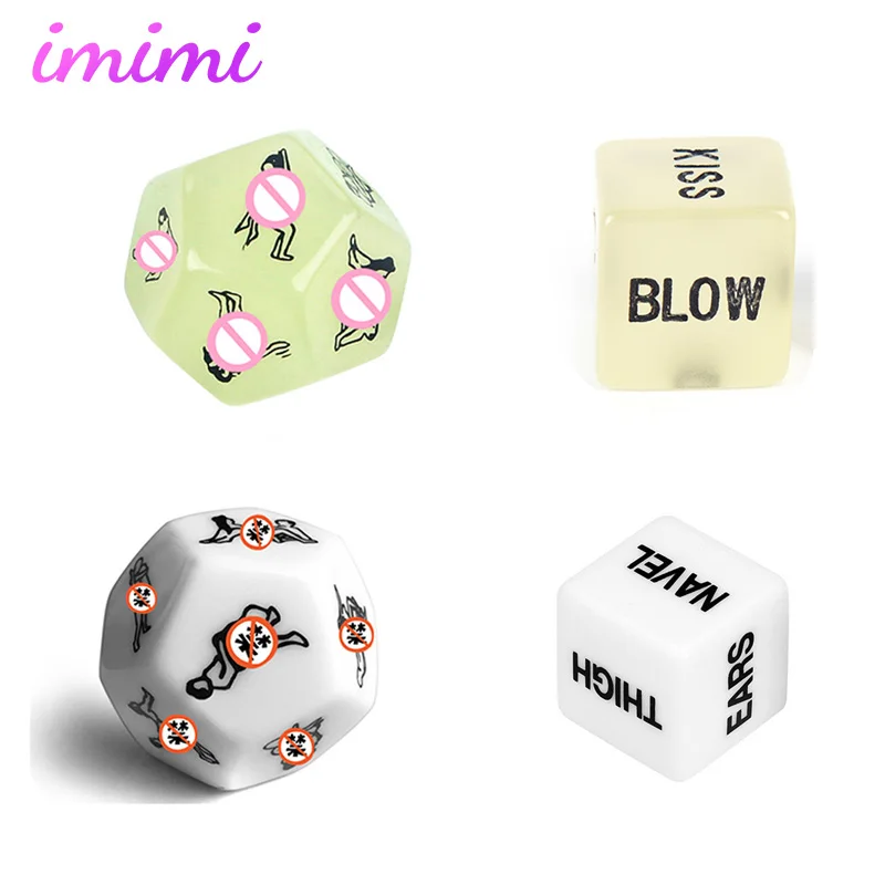 Adult Games Erotic Craps Pipe Noctilucent 12 Sides Sexual Position Sex Dice Erotic Love Posture Sex Cubes Dice Toy for Couples