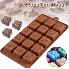 

Hot sale 1/2 3D Silicone Mold Christmas Gift Box Present Kitchen Cube Mould Cooking Mold Accessories Baking Ice Chocolate Tools