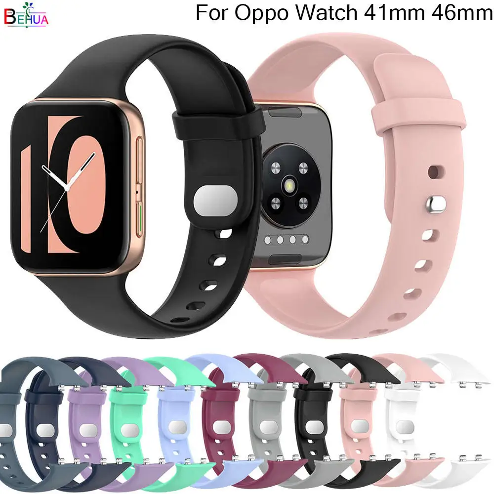 Ремешок силиконовый для Oppo Watch 41 мм 46 оригинальный сменный Браслет смарт-часов