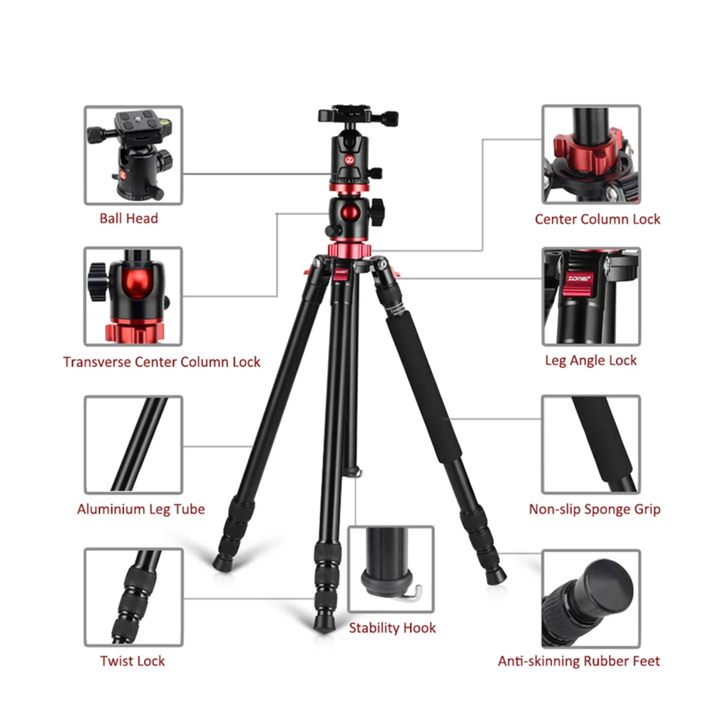 ZOMEI Travel Camera Tripod M8 Aluminum Monopod
