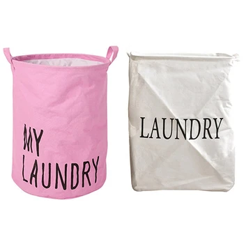 

HOT Collapsible Laundry Basket Child Toy Storage Laundry Bag Pink & Large Waterproof Covered Laundry Hamper Clothes Buckets