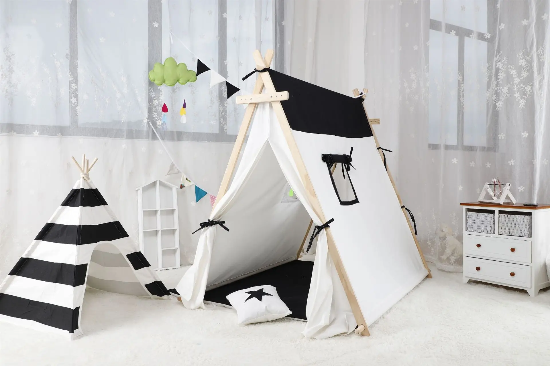 

Indian Tent KID'S Tent Indoor Game House Princess Folding Outdoor Photography Tent Props Ultra Large