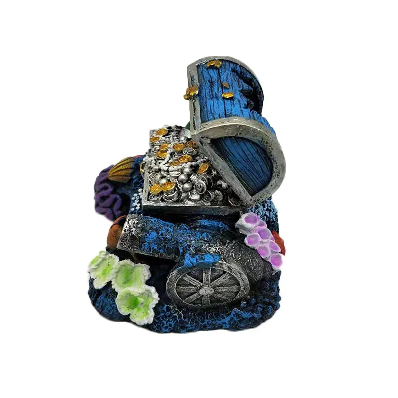 Wreck Jewelry Box Aquarium Ornament Treasure Discovery Fish Cave Decor Resin Ornament Landscaping Decoration Fish Tank
