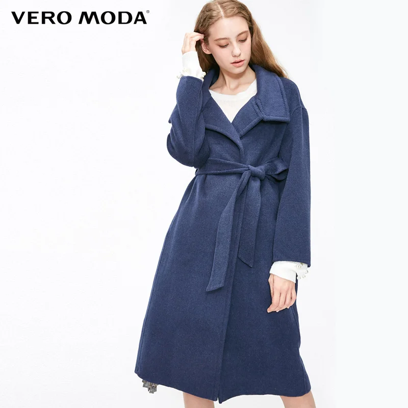 Vero Moda Женское зимнее шерстяное пальто с двойными карманами | 318327554