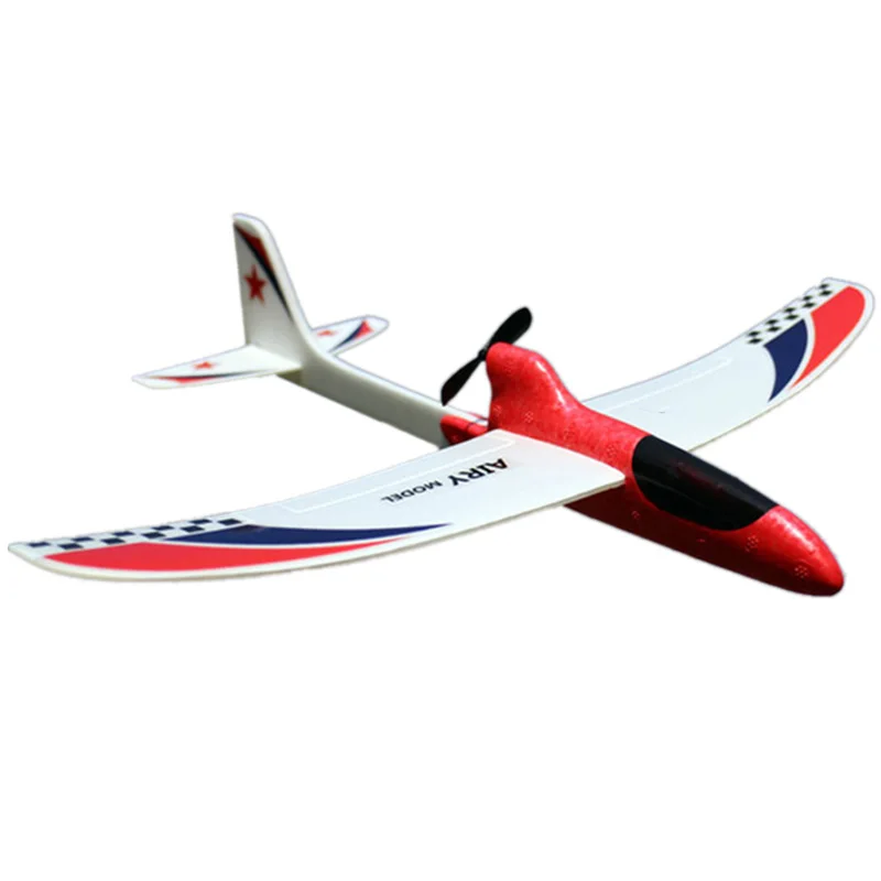 EDIONS RC Airplane Electric Model Glider Streamline Hand Throwing Toy Educational Gift Capacitor Foam Children DIY Funny Blue
