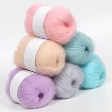 

Handmade Mohair Yarn soft Baby Wool Yarn 25g/ball Crochet Hand Knitting Supplies Skin-friendly 1 Roll Knitting Angola Plush Yarn