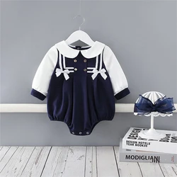 Barboteuse à manches longues pour bébé, Style collège, nouvelle collection automne 