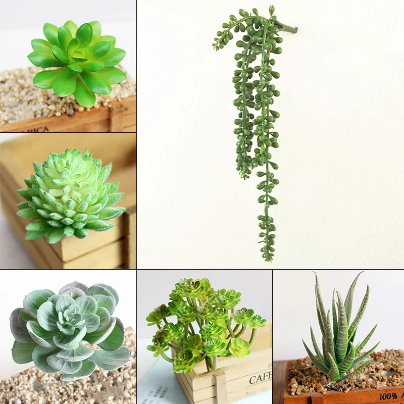 6 шт./компл. Unpotted Искусственные суккуленты Ассорти искусственный украшения из растений "сделай сам"