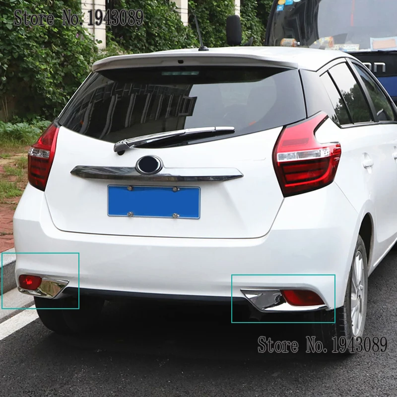 Автомобильные аксессуары наружное украшение ABS Хромированная задняя противотуманная фара Накладка для Toyota Yaris XP150 автостайлинг
