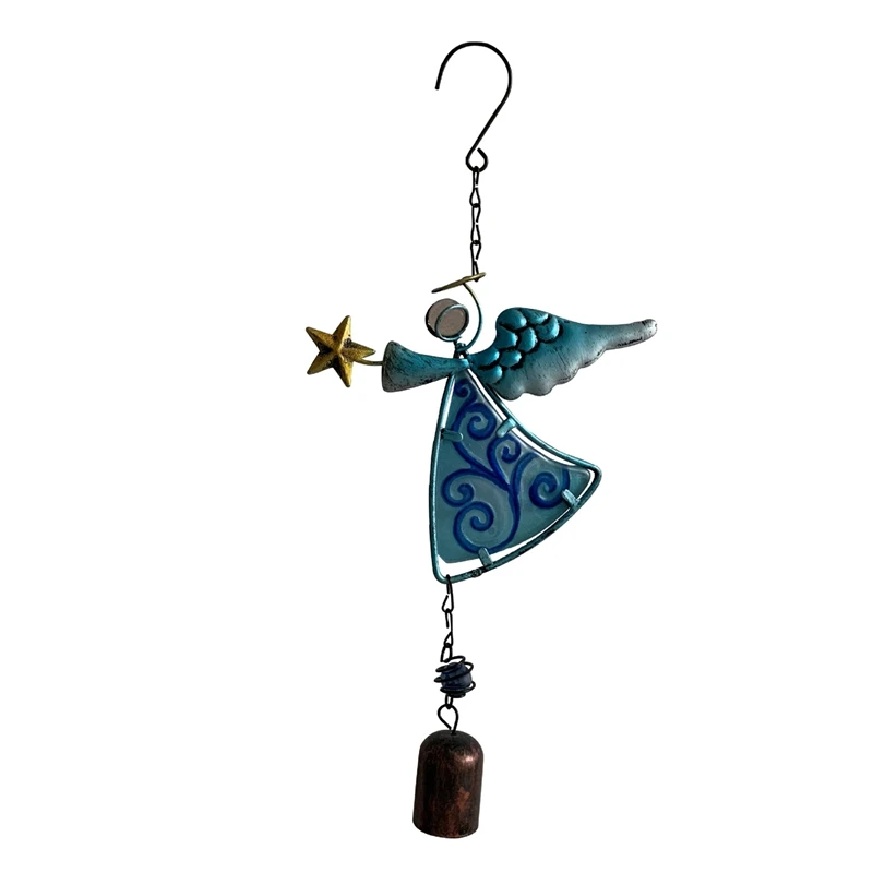 

Wind Chimes Durable High Quality Wind-Bell Angel Ornament Wrought Iron Pendant for Porch Balcony