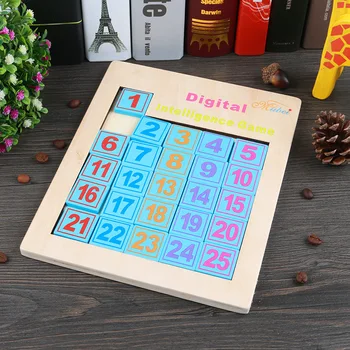 

Large Wooden Digital Huarong Road learning toys for children wood toy Slide Puzzle Grownups Desktop Jigsaw puzzles baby gift
