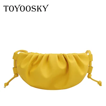 

TOYOOSKY Cloud-wrapped Soft Leather Madame Small Crossbody Bag Single Shoulder Slant Dumpling Bag Handbag Day Clutches Bags