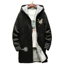 Тренч, мужская зимняя куртка, мужской Тренч, длинное пальто на молнии в стиле панк, ветронепроницаемая, тонкая мужская ветровка размера плюс, куртки