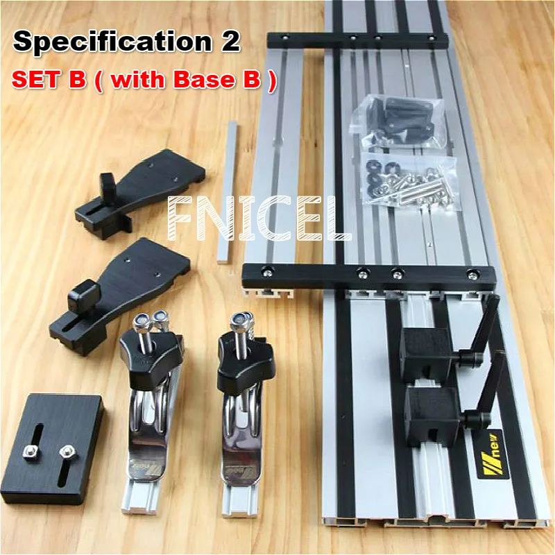 SET B with Base B Универсальная электрическая направляющая для циркулярной пилы с регулируемой пилой для циркулярной пилы, деревообработка DIY, прямая линия, двойной слой - Цвет: SET B with Base B