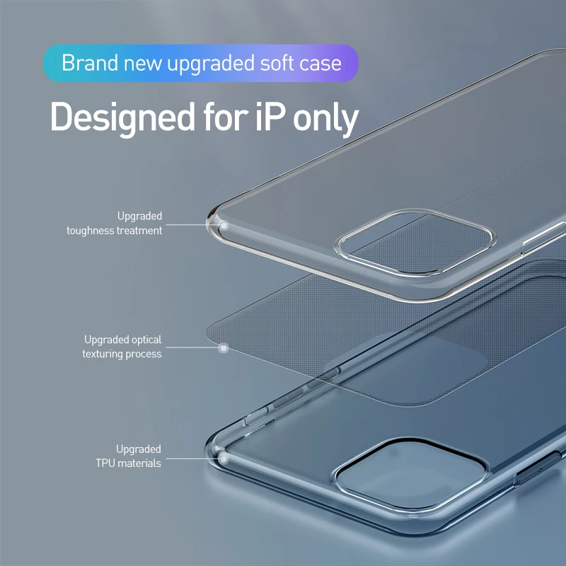 Чехол Baseus для iPhone 11 Pro Max ультратонкий мягкий прозрачный силиконовый чехол из ТПУ