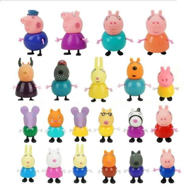Peppa Pig маленький Джордж игрушка дом набор Джордж Друзья Мультфильм Аниме действие персонаж сцена реальность Модель День рождения ребенок мальчик девочка - Цвет: 25pcs