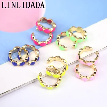 

10Pair Multicolor Enamel Ear Cuff Earring for Women C-Shape No Pierced Small Earring Bridal Wedding Ear Clip Jewelry Gifts