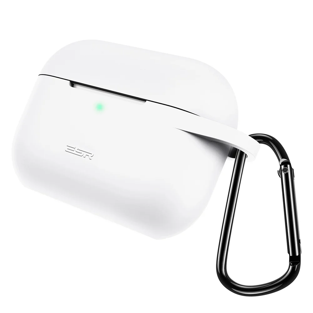 ESR AirPods Pro Чехол с брелком для ключей, противоударный защитный силиконовый чехол для AirPods 3, чехол для зарядки, яркие цвета, беспроводной - Цвет: Белый