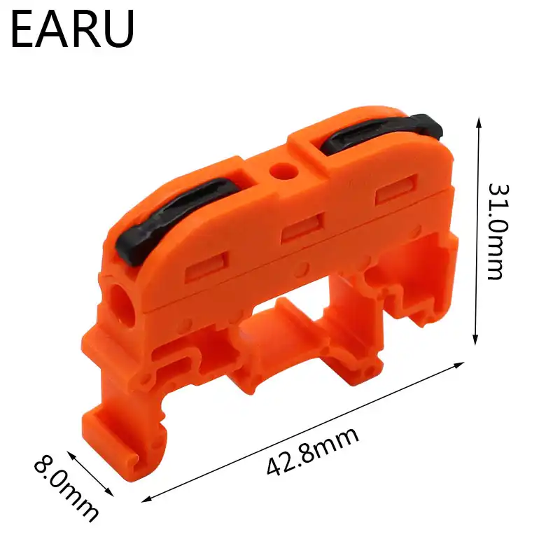 SANON 10Pcs Pct-211 Conector de Cable Tipo Carril 0 2-4Mm/² Presione El Bloque de Terminales de Cableado R/ápido