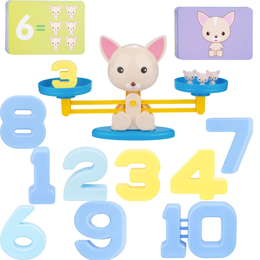 Модная детская математическая игрушка собака баланс игры весы Раннее Обучение Вес ребенок Дети Математика интеллект Обучающие игрушки подарки Новинка