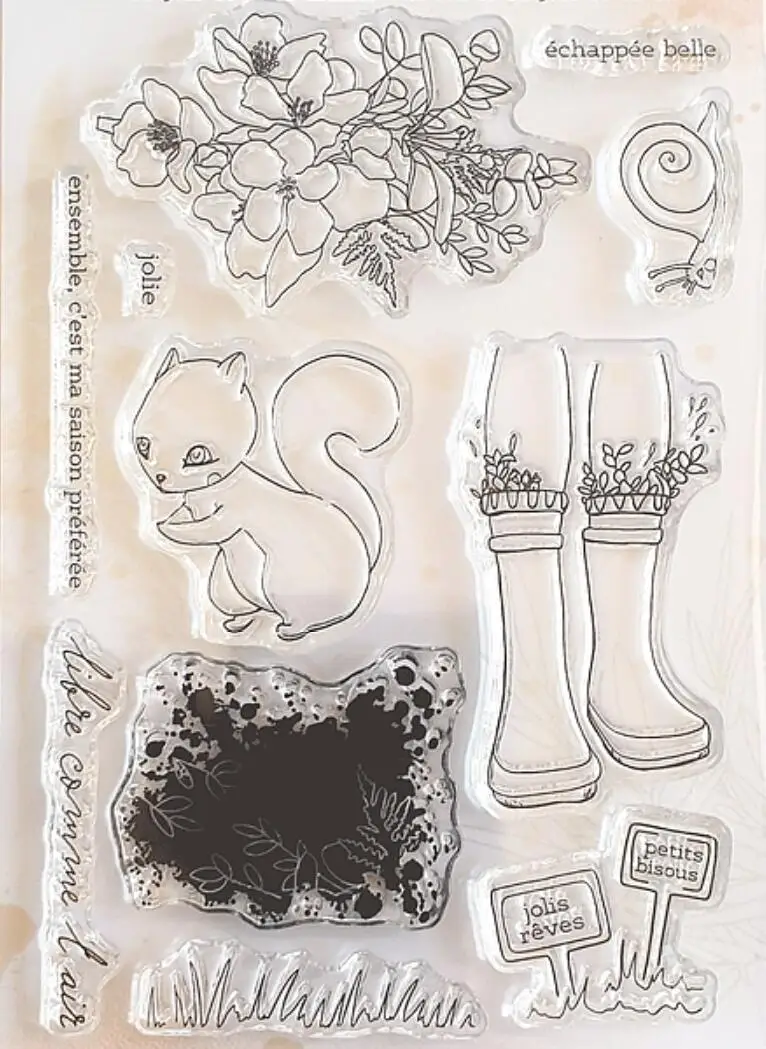 Girl French Clear Stamp /Seal For DIY Scrapbooking/photo Album Decorative Clear Stamp Sheets C1093