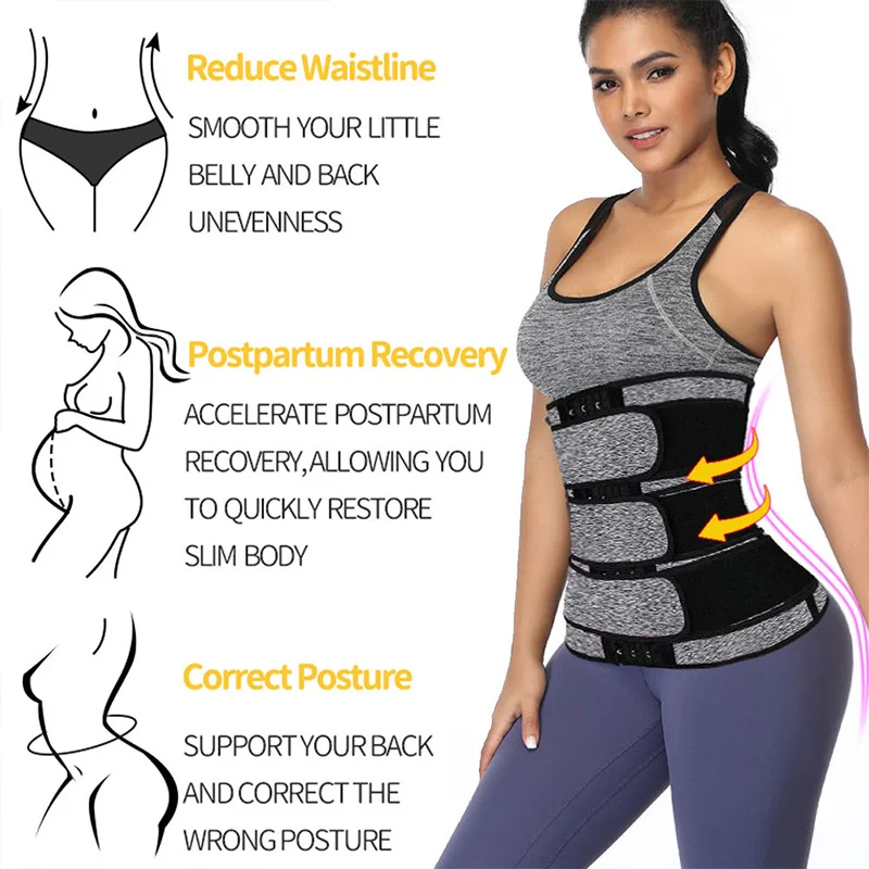 3 тренировочный Пояс Неопреновый корсет впитывает пот и похудения Body Shaper Для