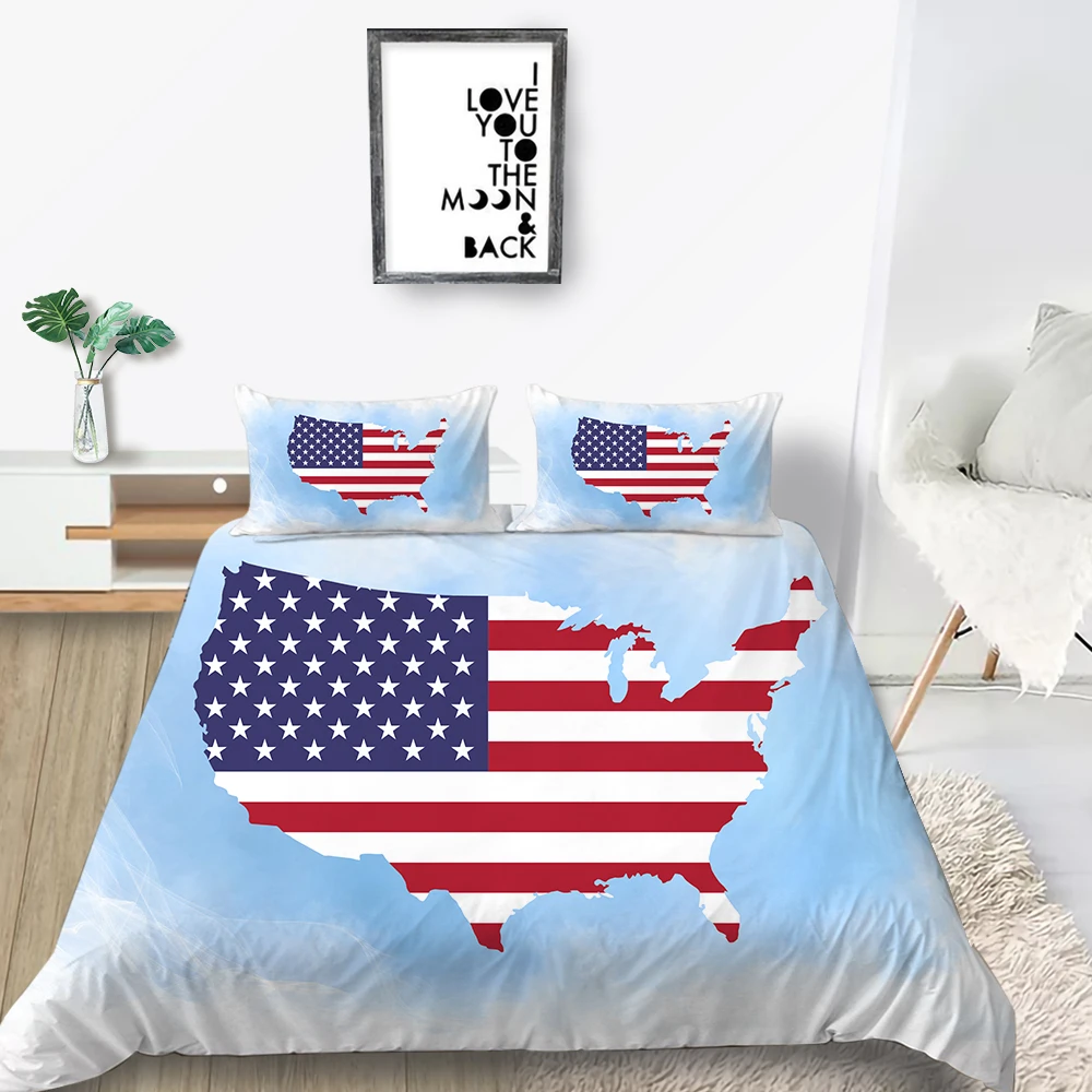 Map Bedding Set American Flag Fashionable Fantasy Duvet Cover Artistic King Queen Twin Full Single Double Unique Design Bed Set Bedding Sets Aliexpress