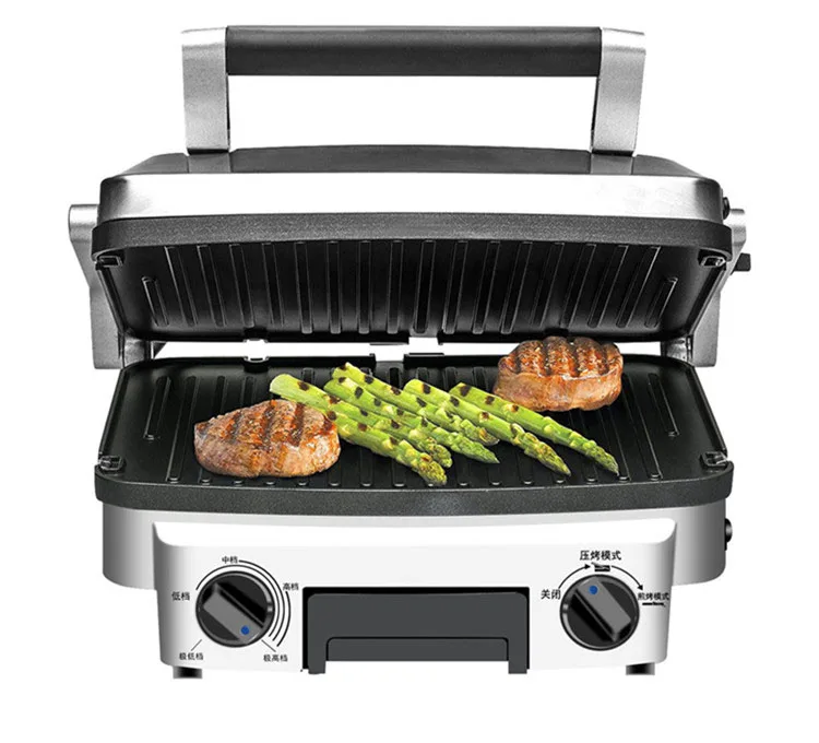 跨境牛排机调温控时三明治烤面包机双面加热电饼档家用烧烤机