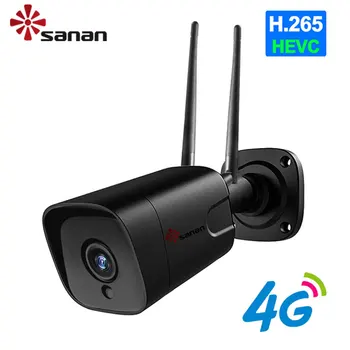

SANAN IP Camera Onvif Outdoor 1080P H.265 GSM Cellular CCTV Security Camera 4G SIM Card 25M IR Night Vision Home Surveillance