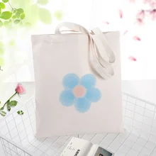 Синяя серия холщовая вместительная сумка для покупок сумка на заказ Печать текстовый логотип DIY ежедневное использование сумка эко экологическая многоразовая утилизация