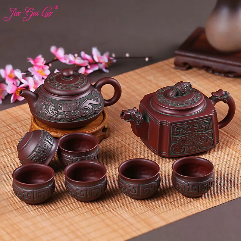Чайный сервиз из фиолетовой глины традиционный китайский чайный Tie Guan Yin в ретро