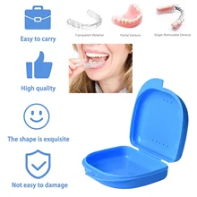 

3 Colors Fake Teeth Orthodontic Case Dental Retainer Mouth Guard Denture Storage Plastic Box Oral Hygiene Supplies Organizer