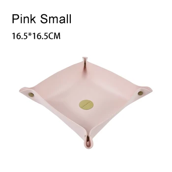 

S/L Foldable Creative Leather Storage Box PU Dice Tray Folding Leather Square Tray Makeup Sma Copper Buckle Large Storage Space