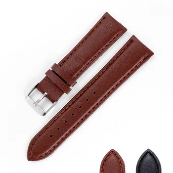 

DOBROA Brown WatchBand Fashion Pu Leather Strap for Watch Stainless Steel Buckle Clasp Watch bracelet New Leather Straps Gift