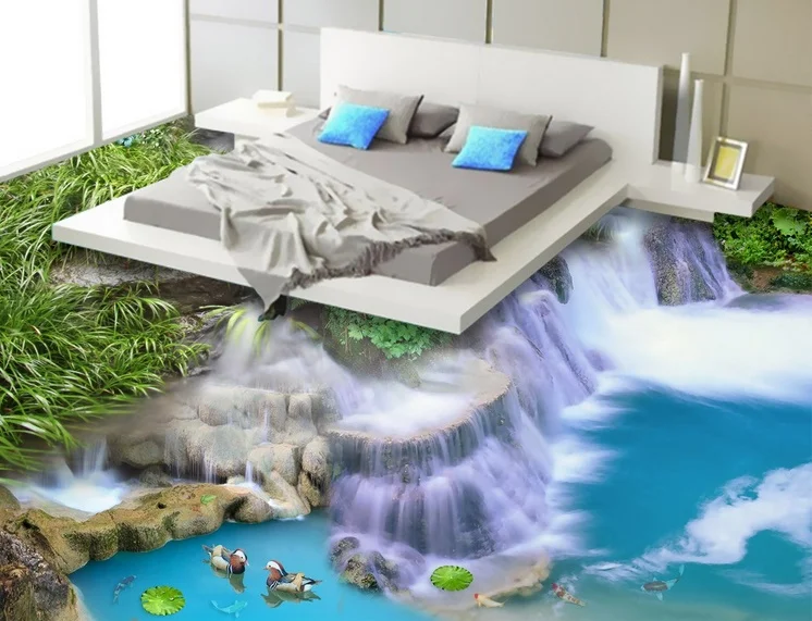 [Самоклеющиеся] 3D бегущая вода 45123 фотообои настенные наклейки